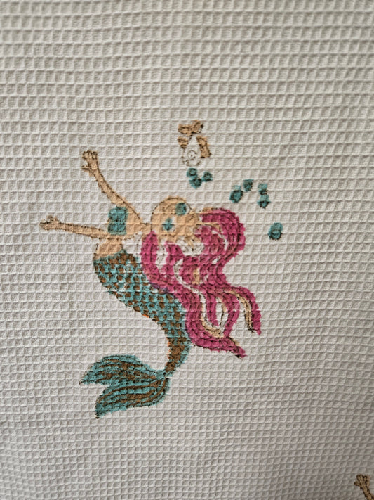 Kids Waffle Cotton Towel - Undersea Magic Mermaid