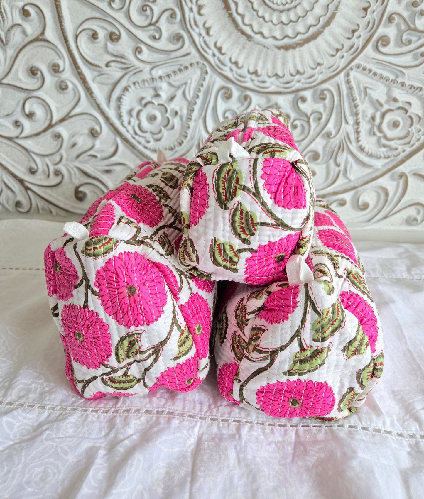 Blossom Pop Quilted Pouch Set