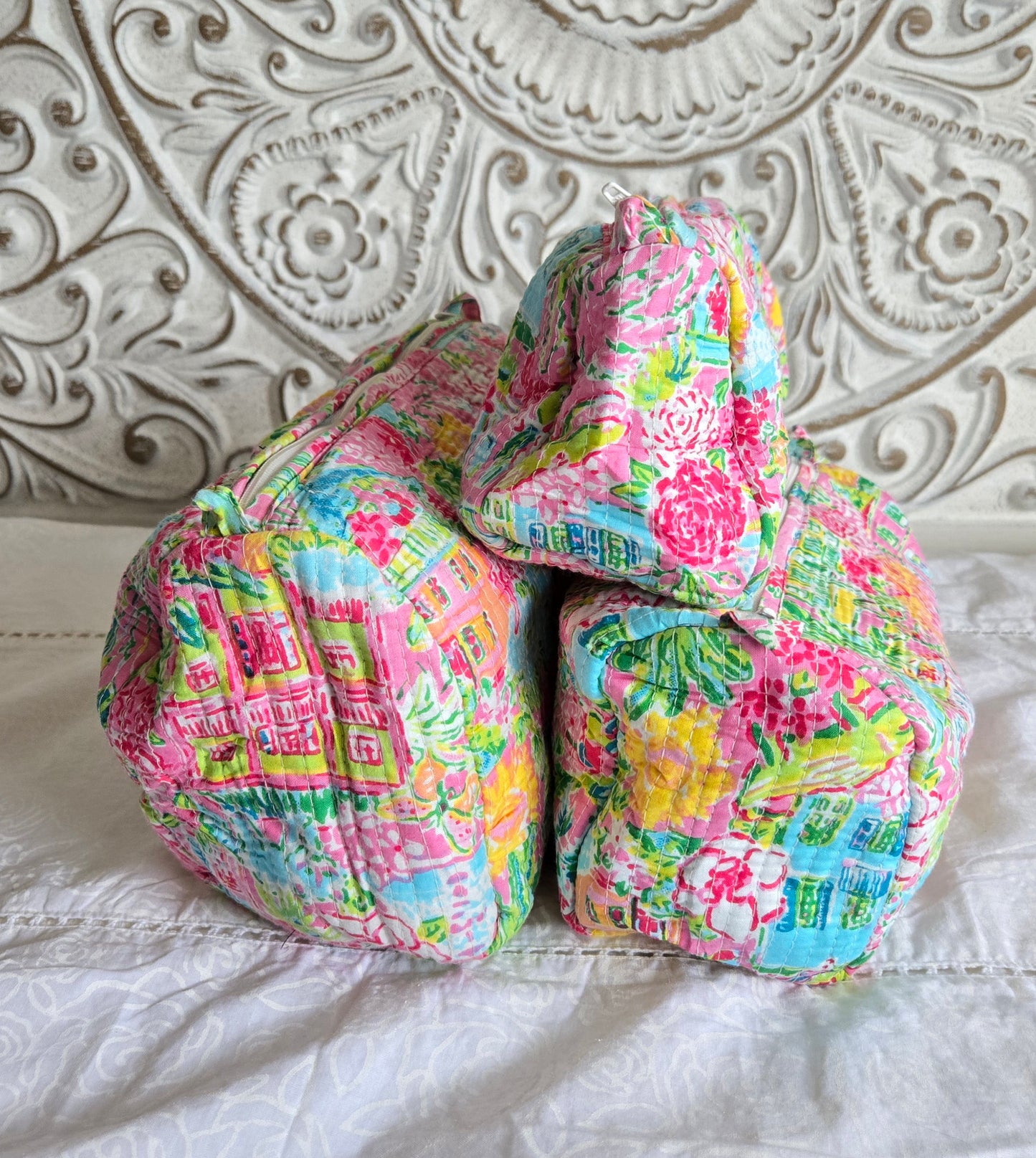 Island Carnival Quilted Pouch Set