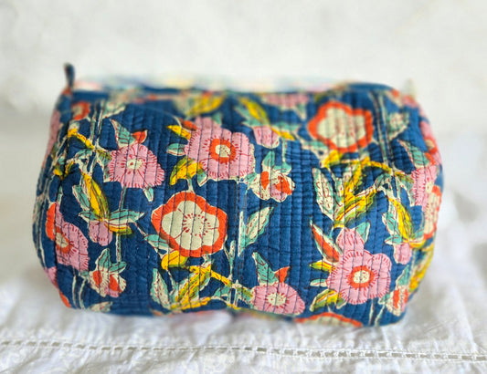 Twilight Bloom Quilted Pouch