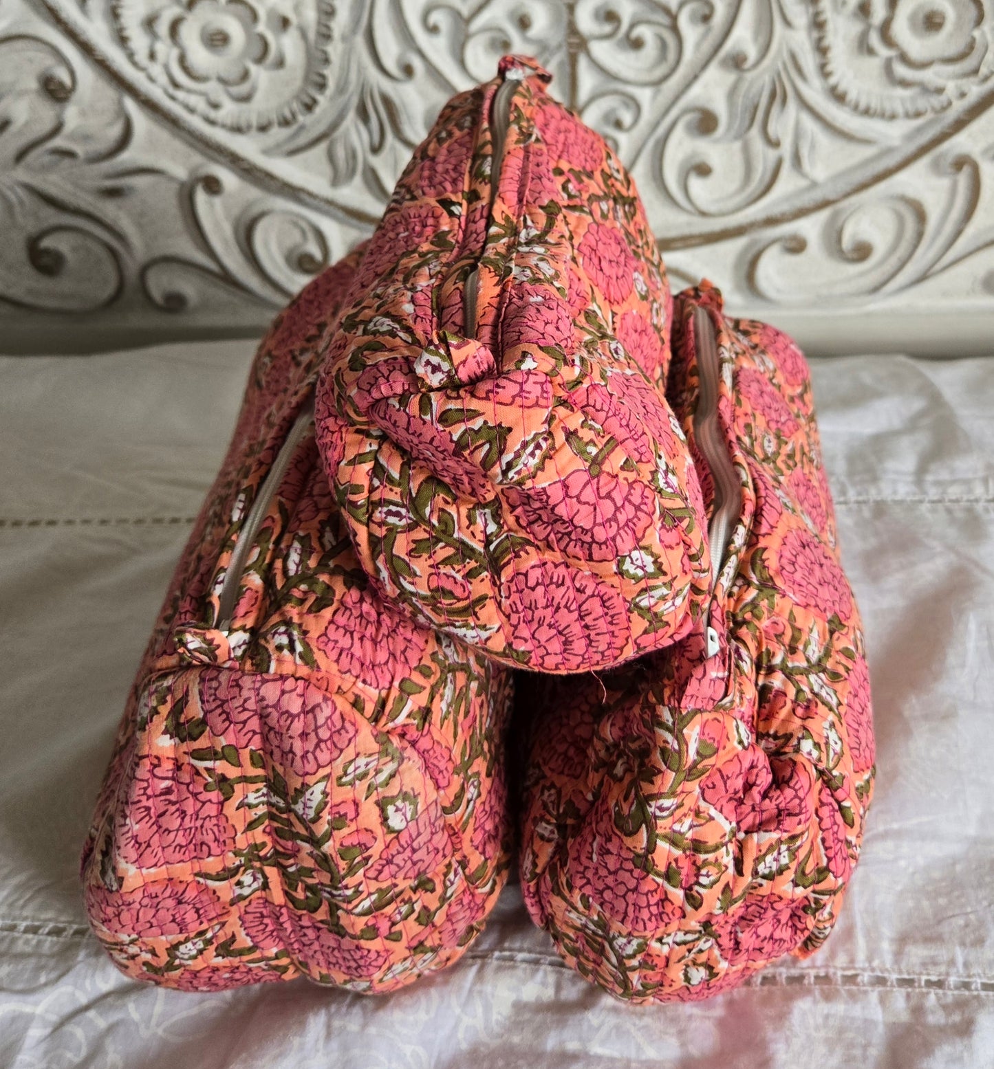 Marigold Meadow Quilted Pouch Set