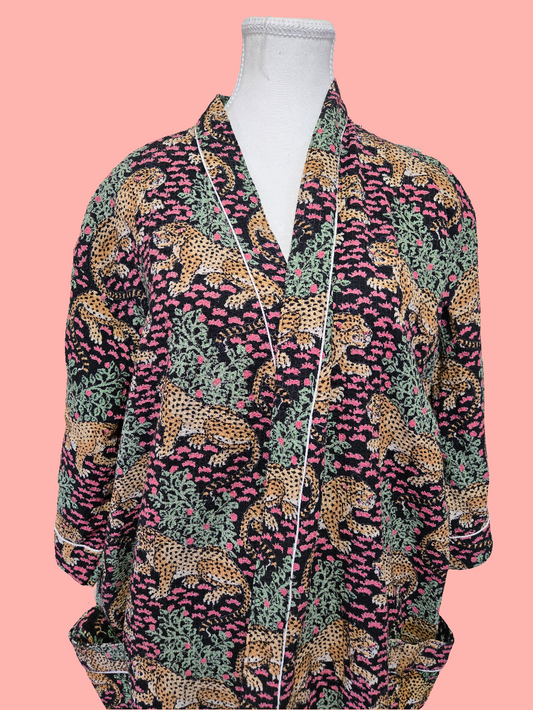 Midnight Safari – Cotton Waffle Robe
