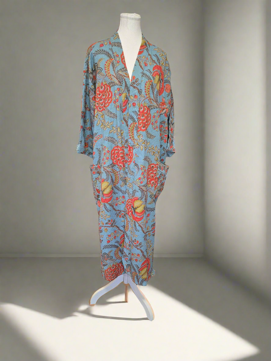 Sky Garden- Cotton Waffle Robe