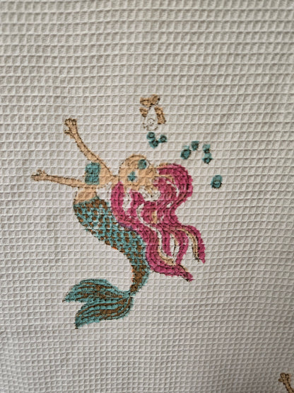 Kids Waffle Cotton Towel - Undersea Magic Mermaid