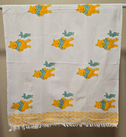 Kids Waffle Cotton Towel - Pooh & Piglet