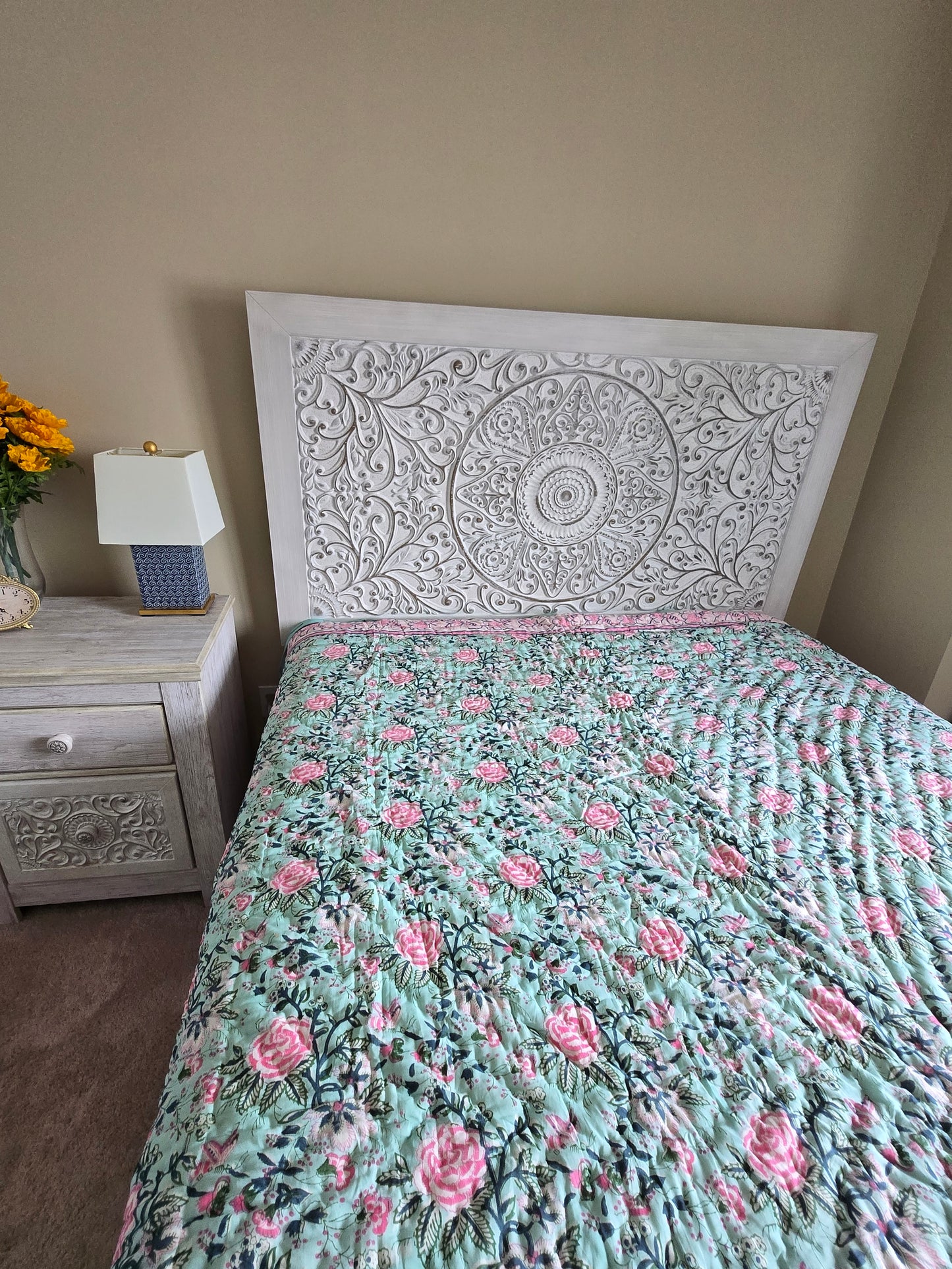 Rosewood Bloom Reversible Quilt - Queen Size