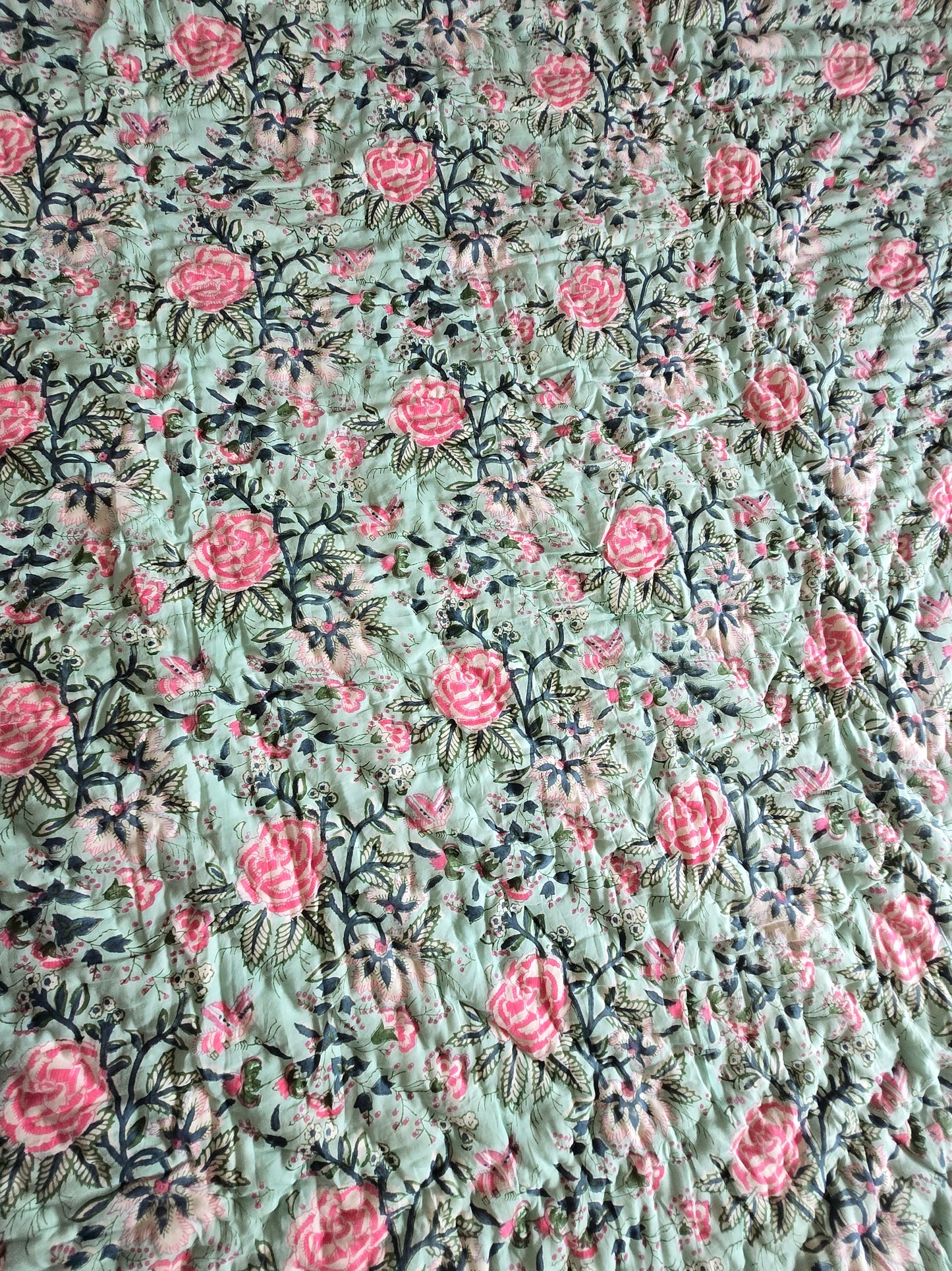 Rosewood Bloom Reversible Quilt - Queen Size