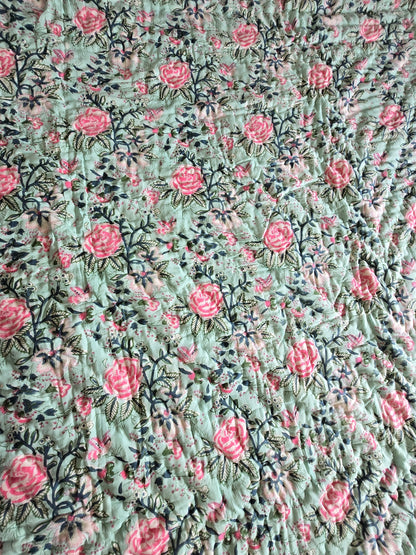 Rosewood Bloom Reversible Quilt - Queen Size