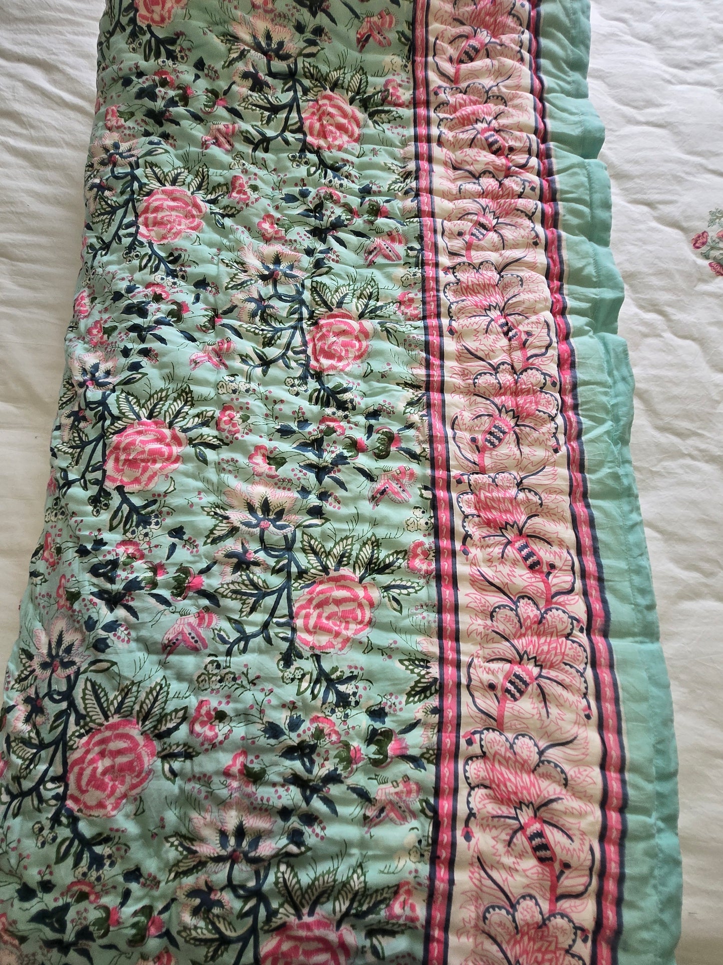 Rosewood Bloom Reversible Quilt - Queen Size