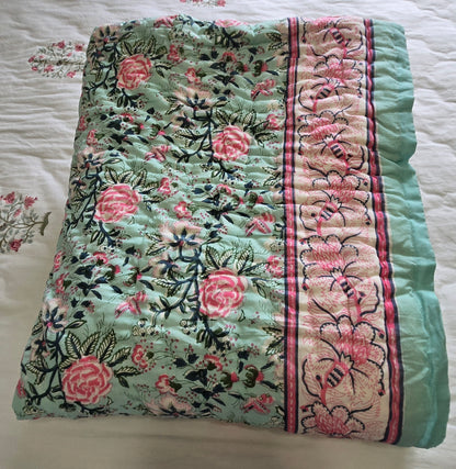 Rosewood Bloom Reversible Quilt - Queen Size