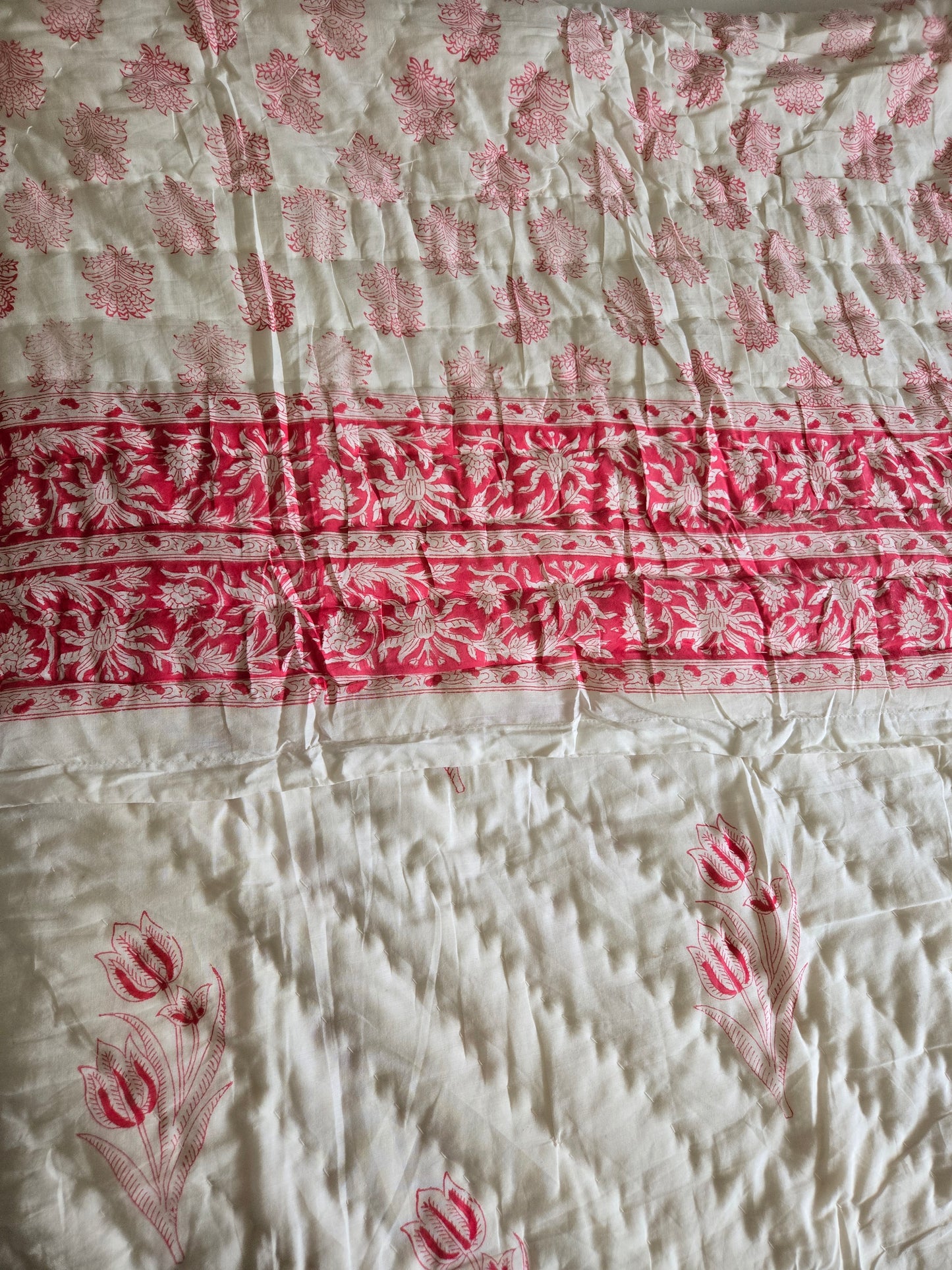 Blush Tulip Reversible Quilt - Queen Size