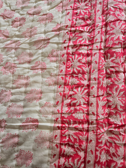 Blush Tulip Reversible Quilt - Queen Size