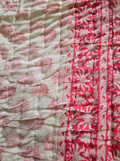 Blush Tulip Reversible Quilt - Queen Size