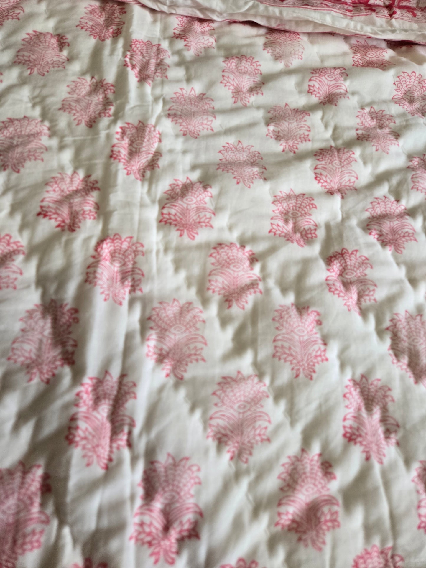 Blush Tulip Reversible Quilt - Queen Size