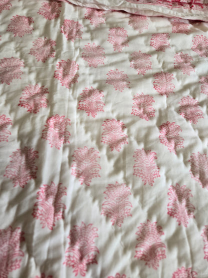 Blush Tulip Reversible Quilt - Queen Size