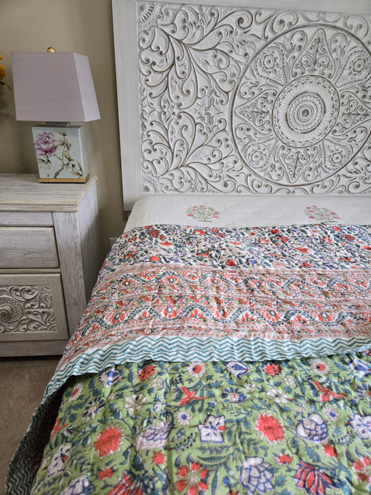 Garden Reverie - King Size Reversible Quilt