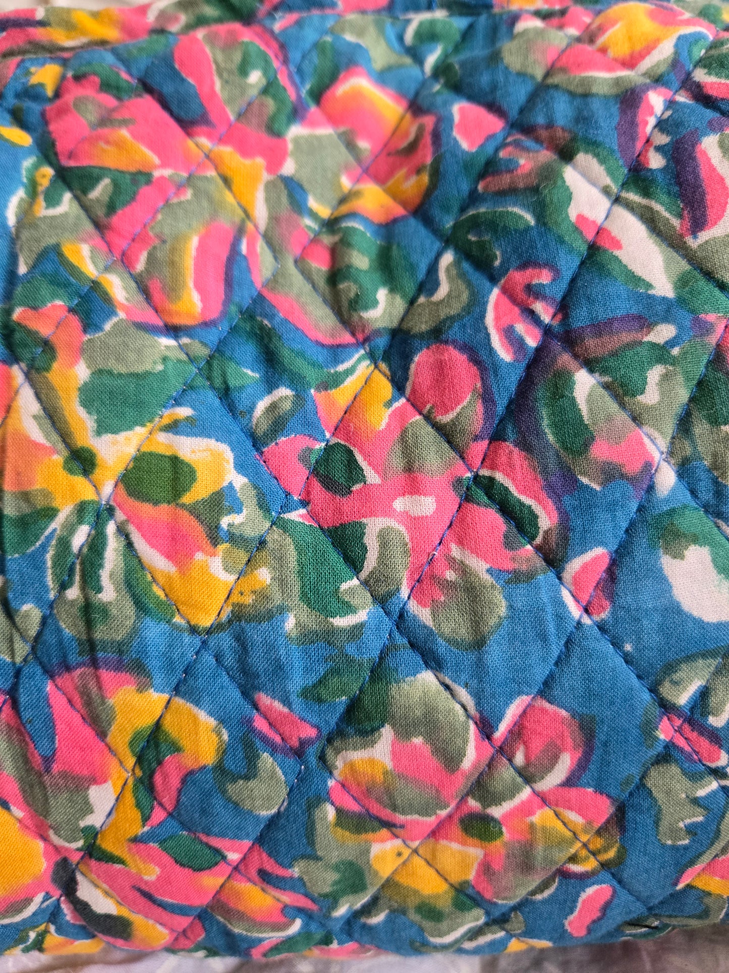 Meadow Mirage Quilted Cotton Pouch Set