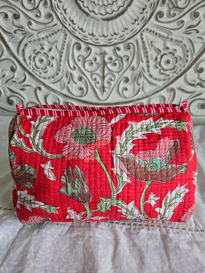 Scarlet Poppy Blooms Pouch Set