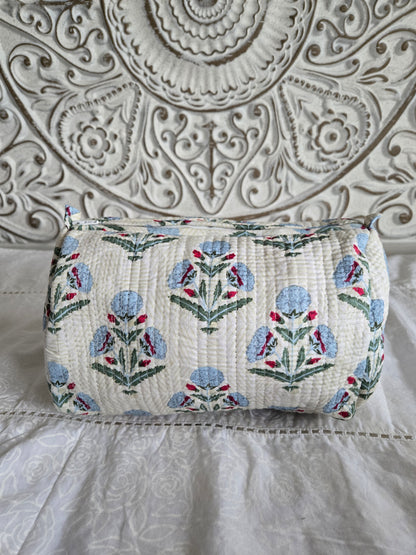 Frosted Bloom Quilted Pouch Set