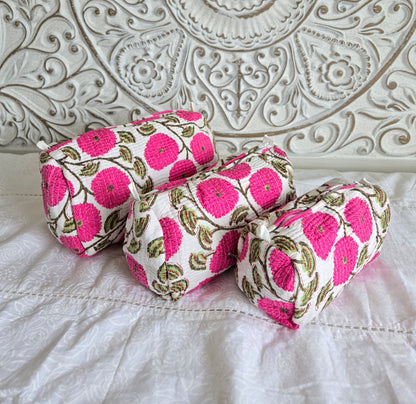 Blossom Pop Quilted Pouch Set