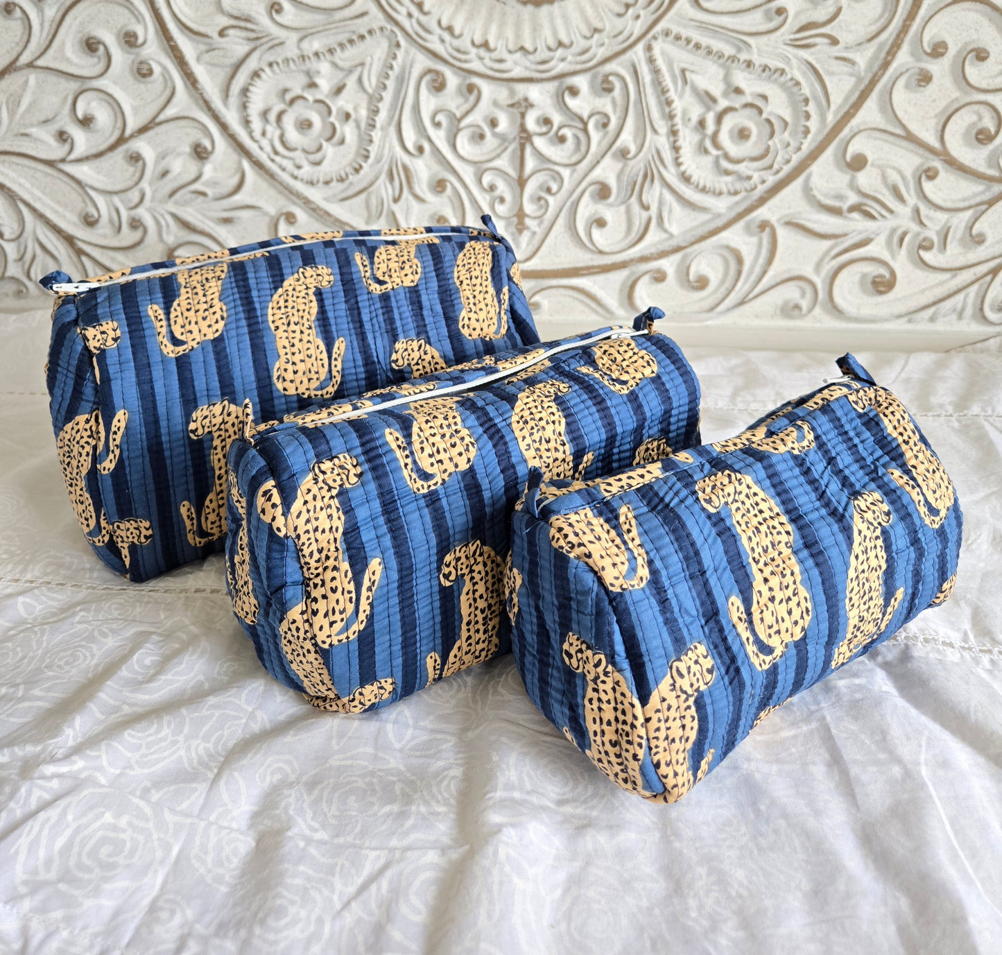 Cheetah Chase Quilted Pouch Set