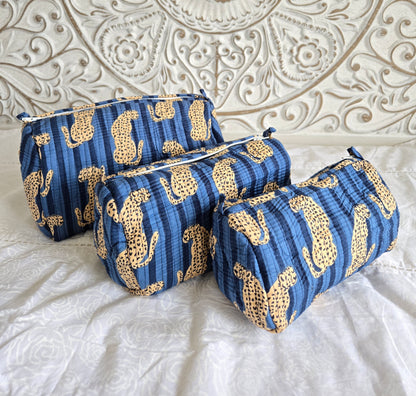 Cheetah Chase Quilted Pouch Set