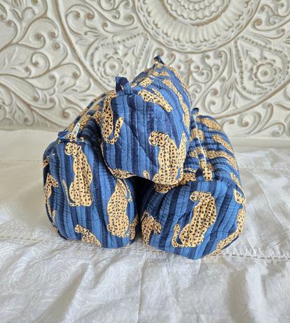 Cheetah Chase Quilted Pouch Set