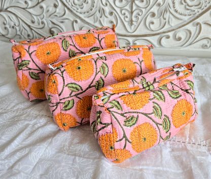 Sunburst Garden Quilted Pouch Set