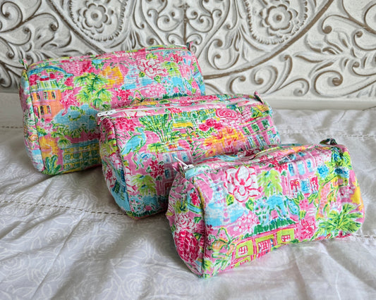 Island Carnival Quilted Pouch Set