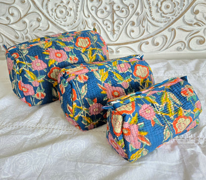 Twilight Bloom Quilted Pouch