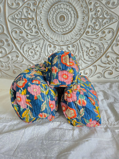 Twilight Bloom Quilted Pouch