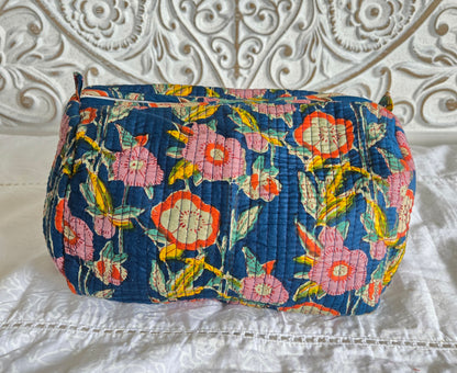 Twilight Bloom Quilted Pouch