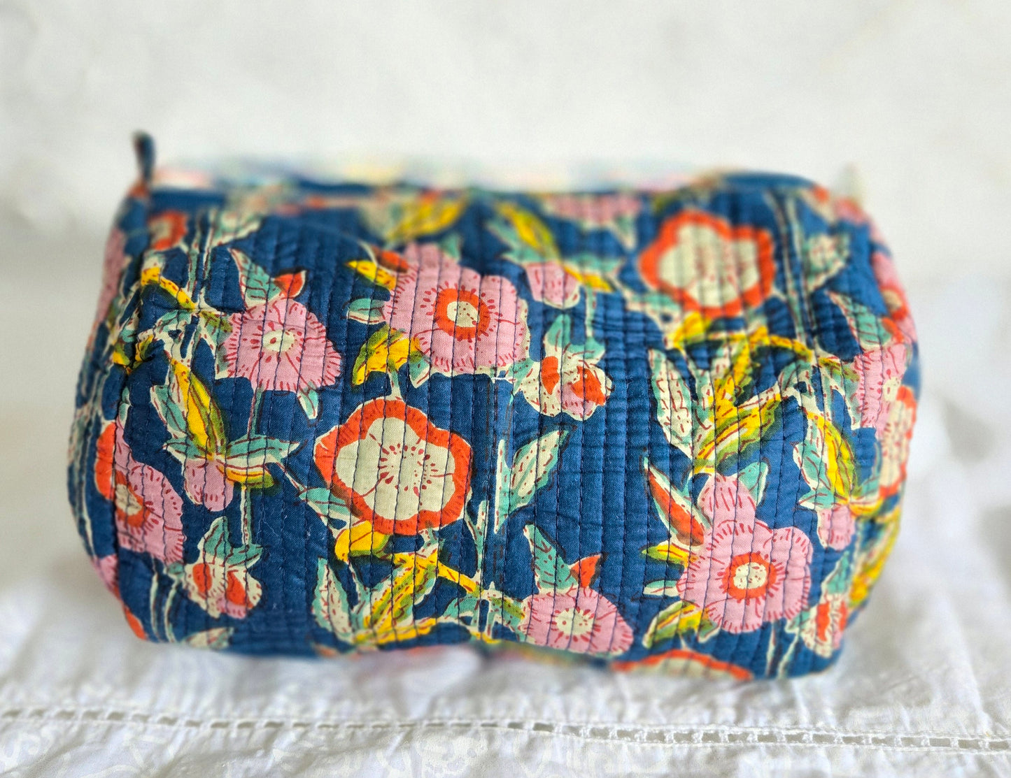 Twilight Bloom Quilted Pouch