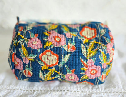 Twilight Bloom Quilted Pouch