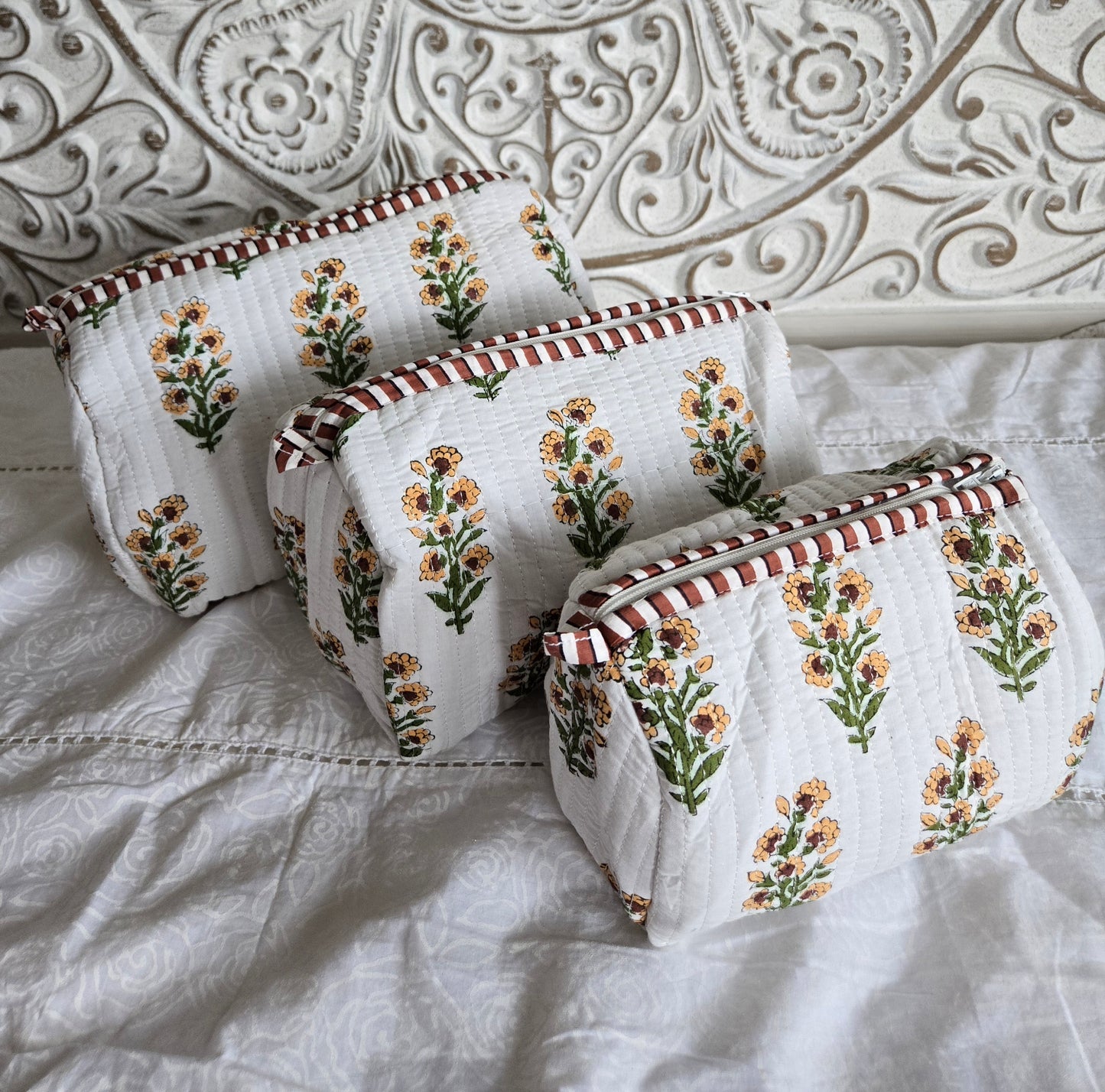 Wildflower Whisper Quilted Pouch Set