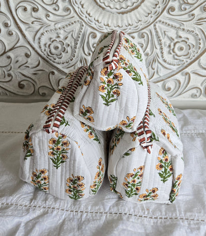 Wildflower Whisper Quilted Pouch Set