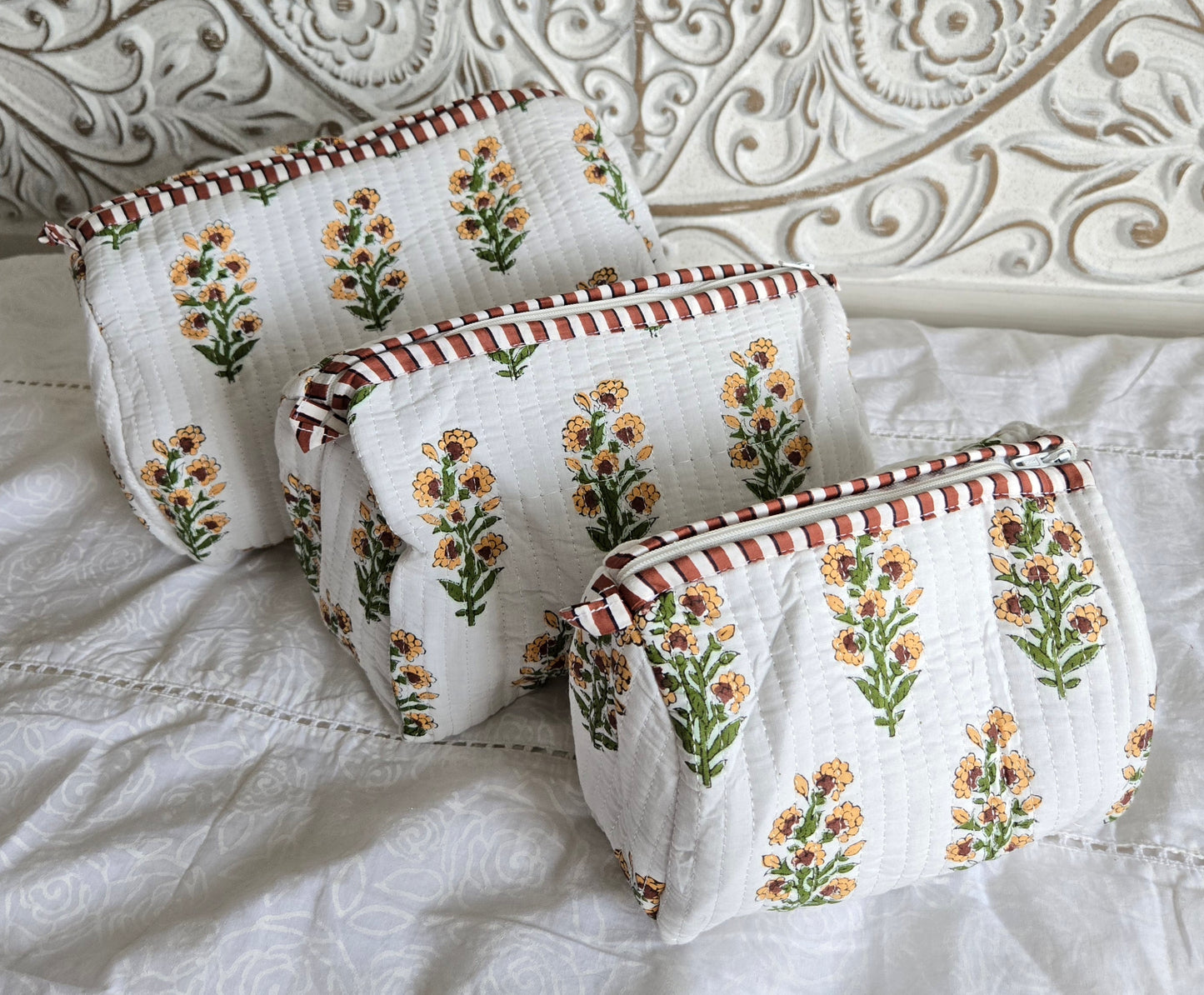 Wildflower Whisper Quilted Pouch Set