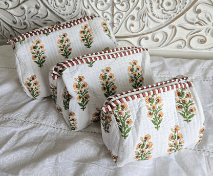 Wildflower Whisper Quilted Pouch Set