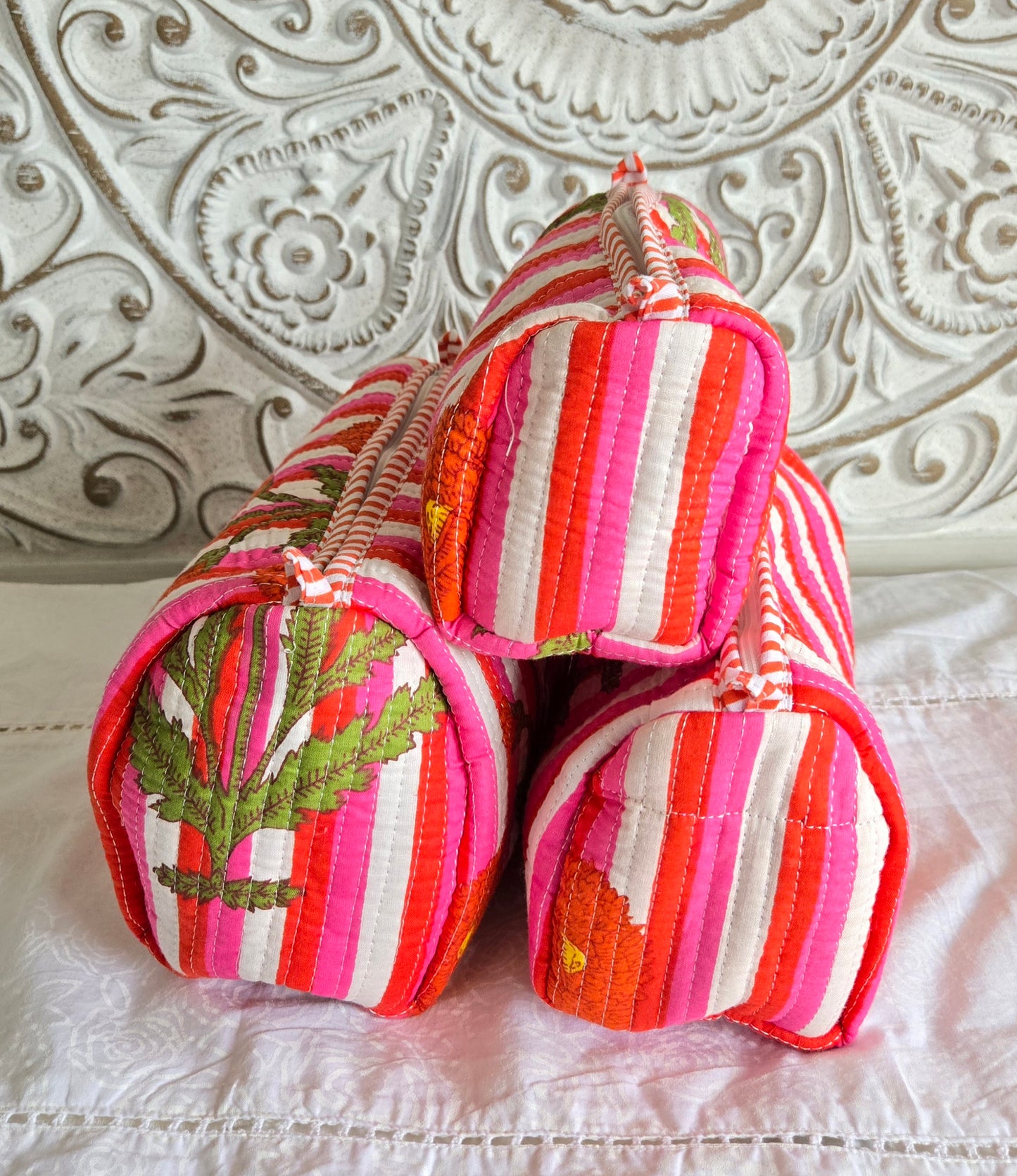 Carnival Bloom Quilted Pouch Set