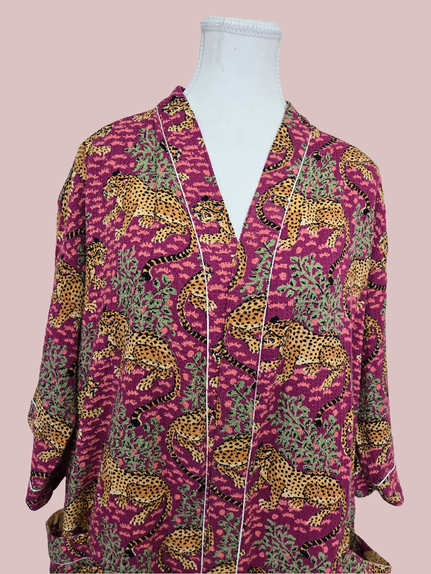 Wildberry Jungle - Waffle Cotton Robe