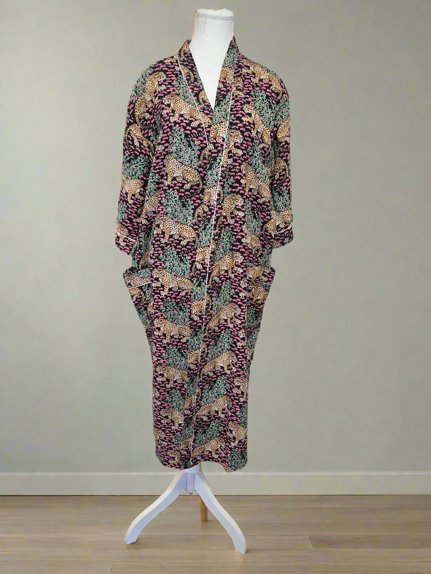 Midnight Safari – Cotton Waffle Robe