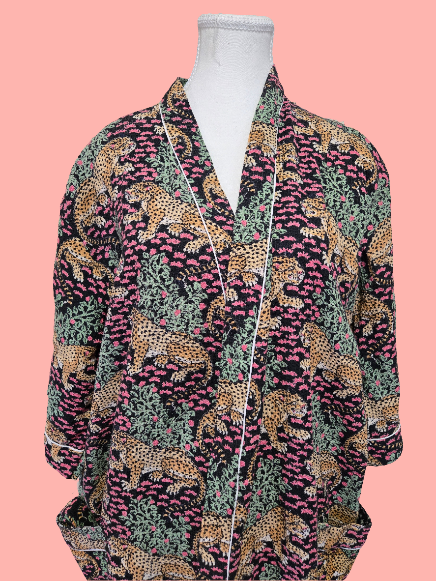 Midnight Safari – Cotton Waffle Robe