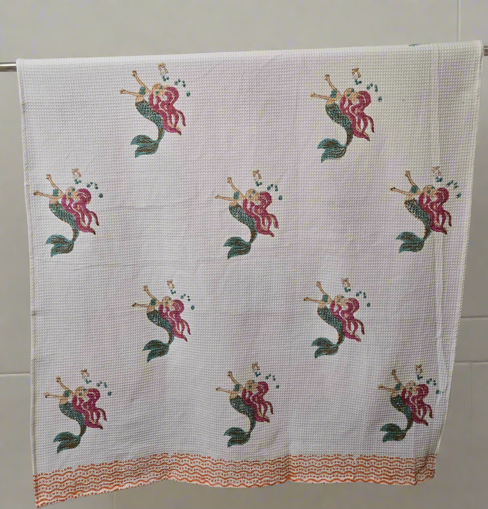 Kids Waffle Cotton Towel - Undersea Magic Mermaid