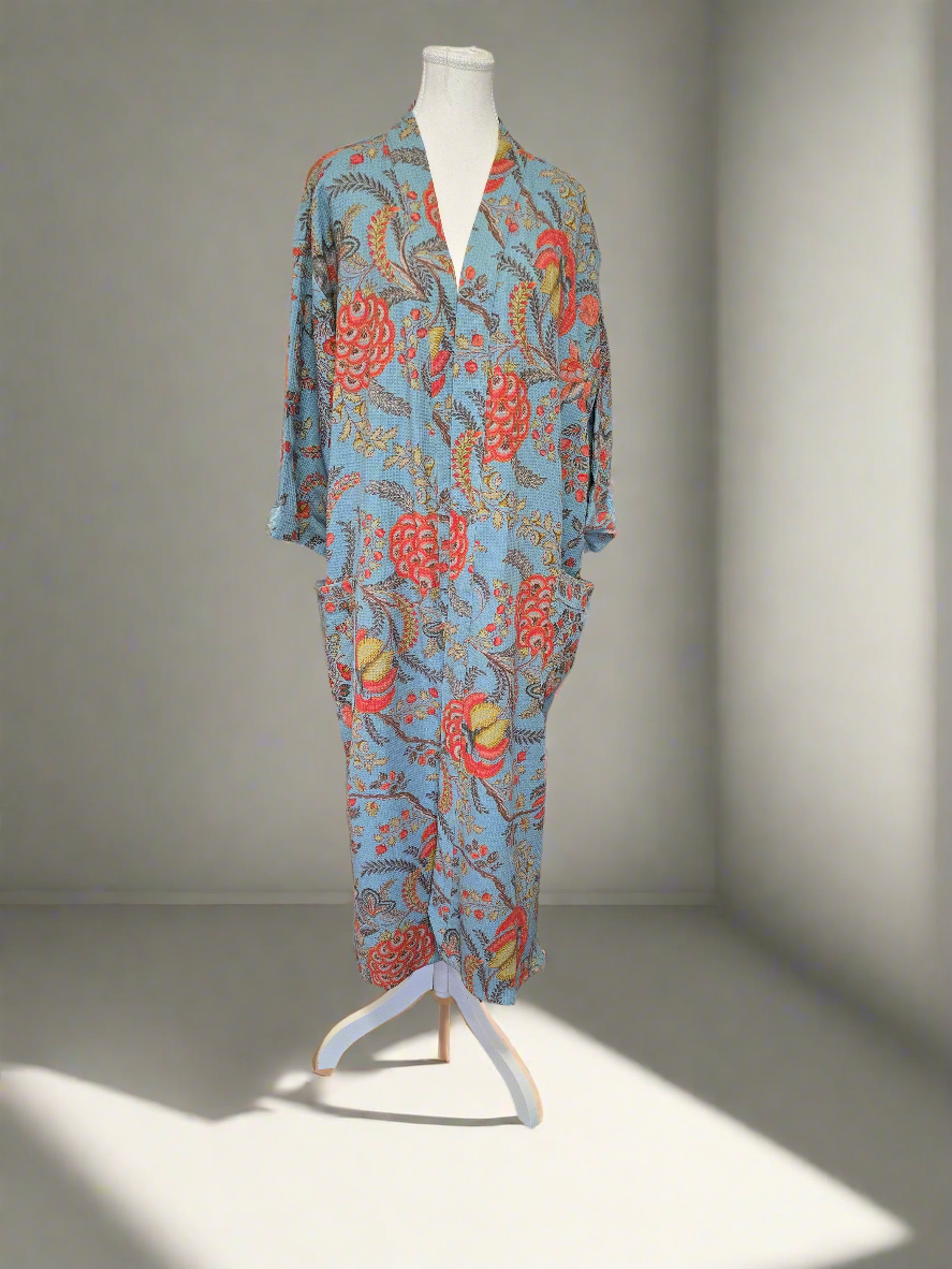 Sky Garden- Cotton Waffle Robe
