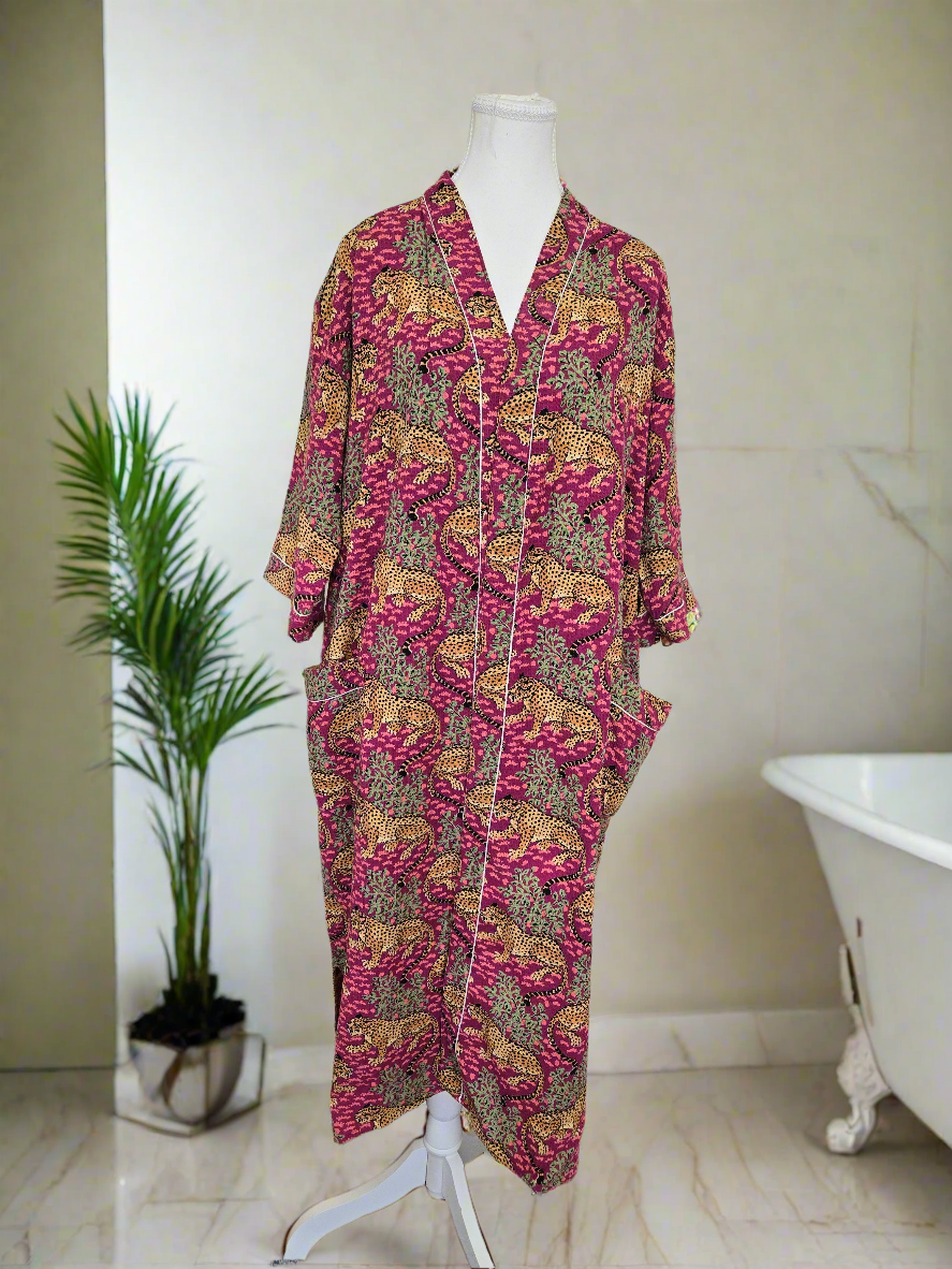 Wildberry Jungle - Waffle Cotton Robe