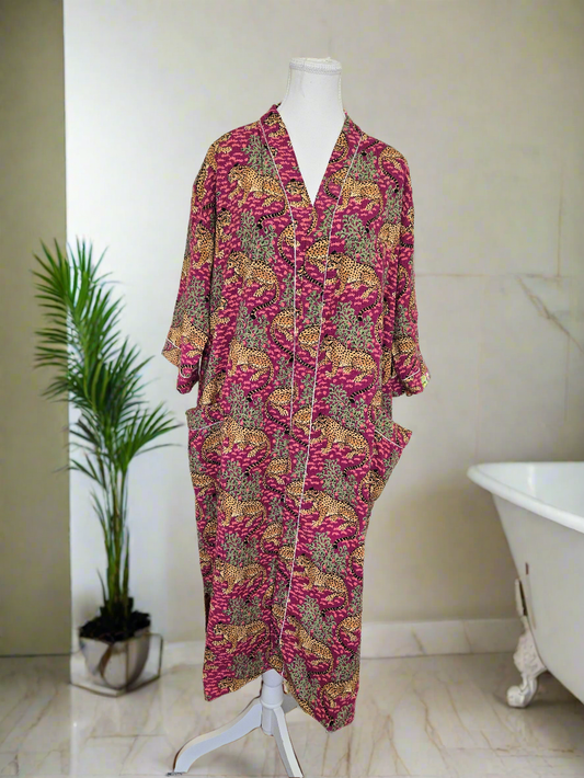 Wildberry Jungle - Waffle Cotton Robe