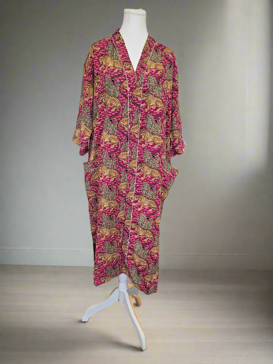 Wildberry Jungle - Waffle Cotton Robe
