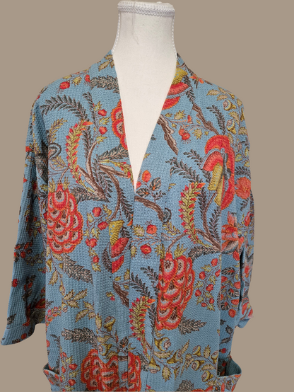 Sky Garden- Cotton Waffle Robe