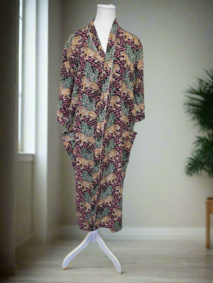 Midnight Safari – Cotton Waffle Robe