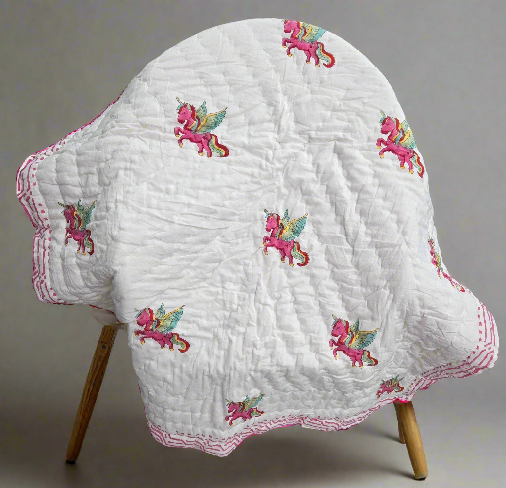 Rainbow Unicorn Reversible Quilt